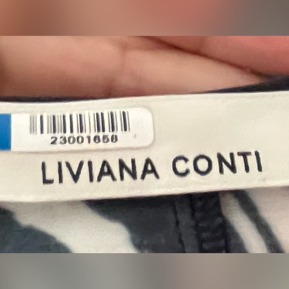 Tu LIVIANA CONTI LADIES PRINT DRESS BLUE WHITE ITALY 42-8 - Picture 6 of 7